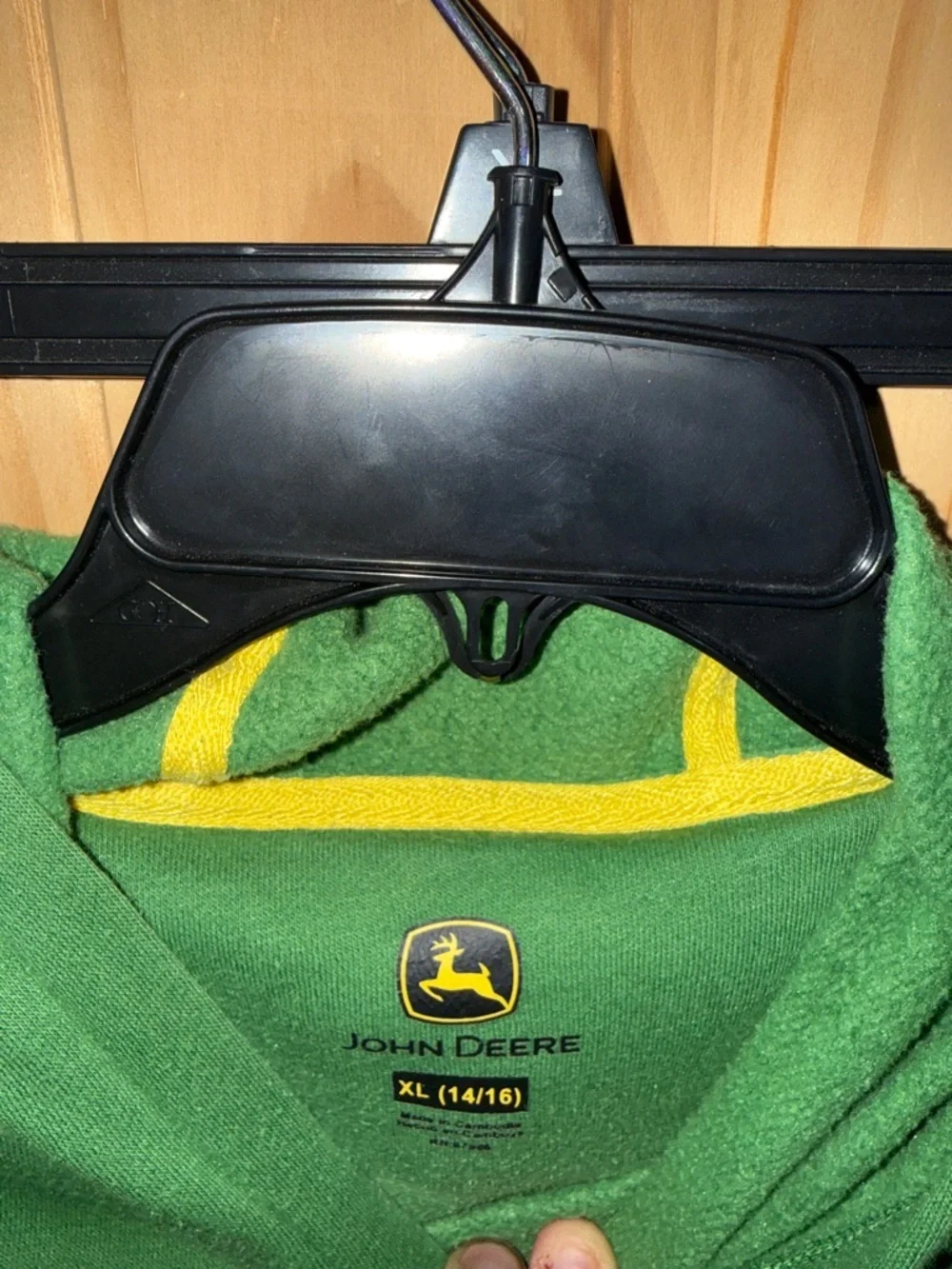 Kids XL John Deere Green Pullover Hoodie with Yellow Logo